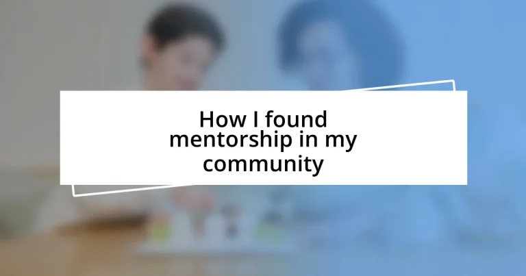 How I found mentorship in my community