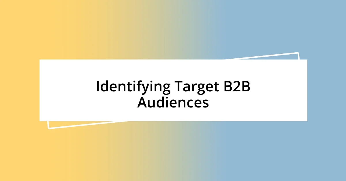 Identifying Target B2B Audiences