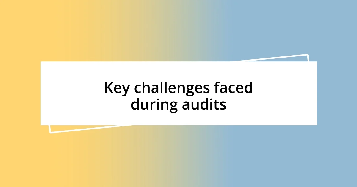 Key challenges faced during audits