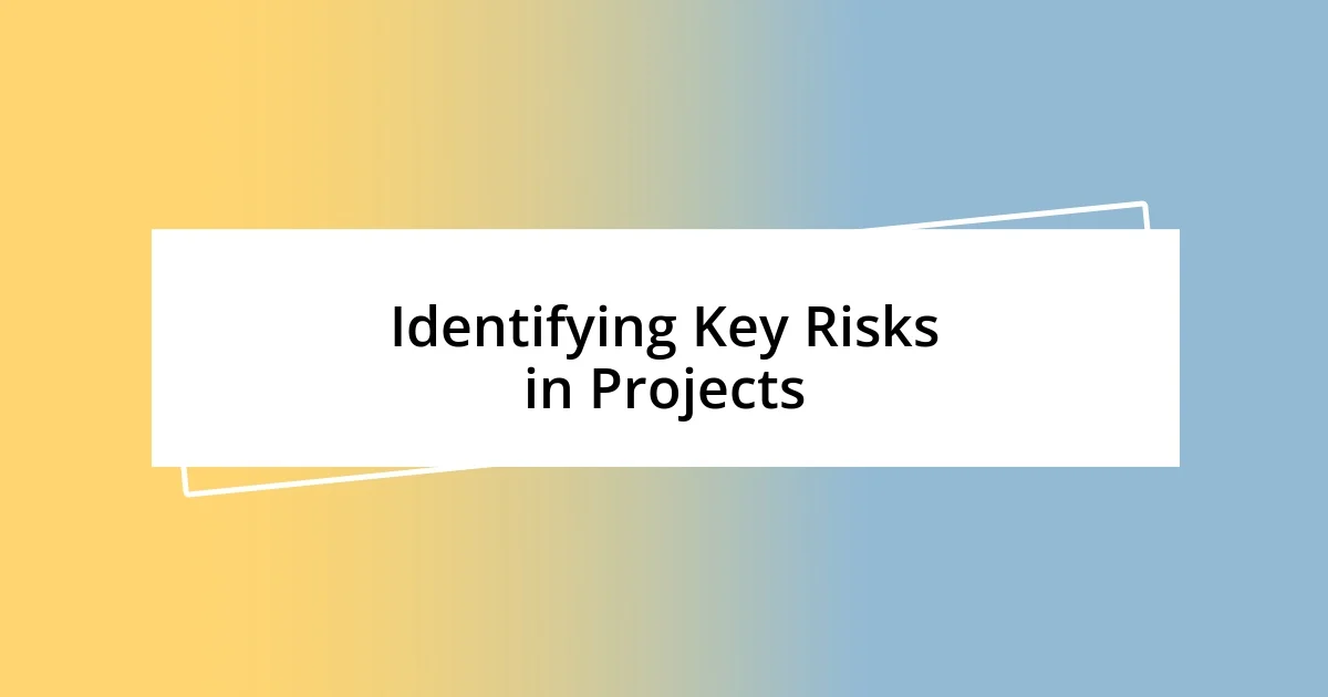 Identifying Key Risks in Projects